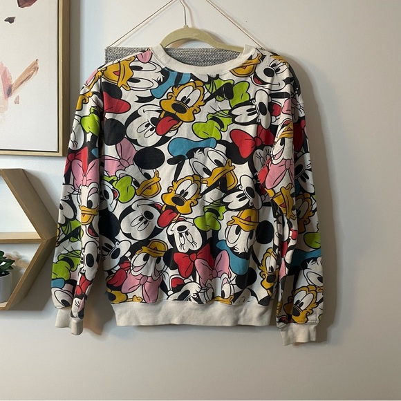 Disney Mickey & Friends All Over Print Sweatshirt Small - Picture 2 of 5